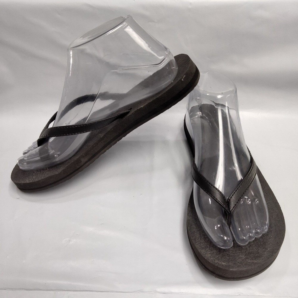 Sanuk Basic Flat Slip On Fip Flop Thong Sandal Shoes Rubber 1015914 Women Size 8